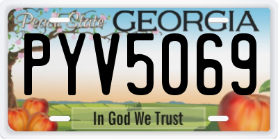 GA license plate PYV5069