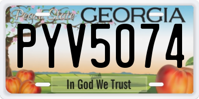 GA license plate PYV5074
