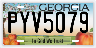 GA license plate PYV5079