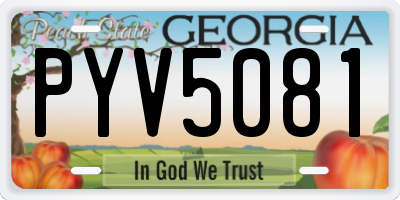 GA license plate PYV5081