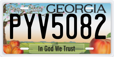 GA license plate PYV5082