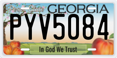 GA license plate PYV5084