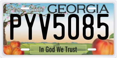 GA license plate PYV5085
