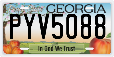 GA license plate PYV5088