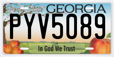 GA license plate PYV5089