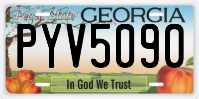 GA license plate PYV5090