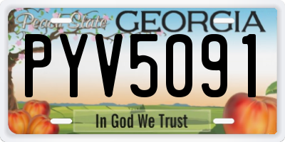 GA license plate PYV5091
