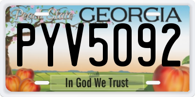 GA license plate PYV5092