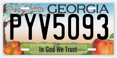 GA license plate PYV5093