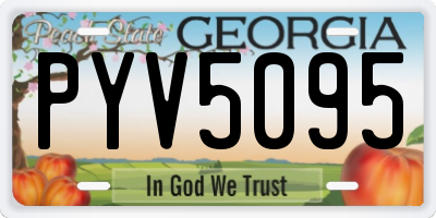 GA license plate PYV5095