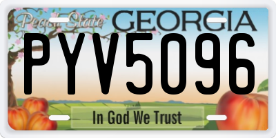 GA license plate PYV5096