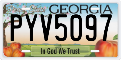 GA license plate PYV5097