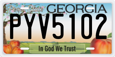 GA license plate PYV5102