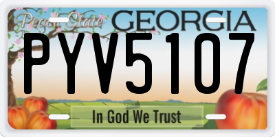 GA license plate PYV5107