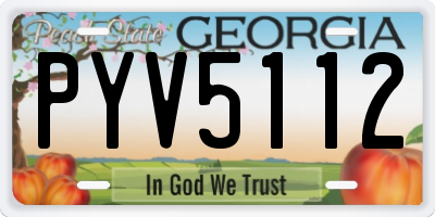 GA license plate PYV5112
