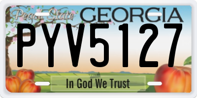GA license plate PYV5127