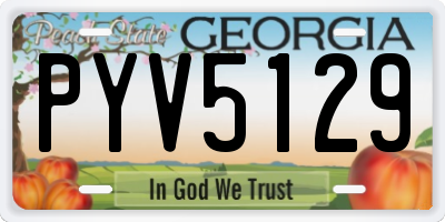 GA license plate PYV5129