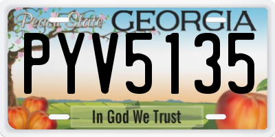GA license plate PYV5135