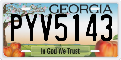 GA license plate PYV5143