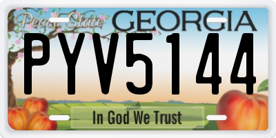 GA license plate PYV5144