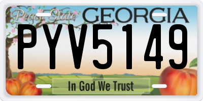 GA license plate PYV5149