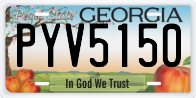 GA license plate PYV5150