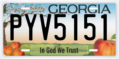 GA license plate PYV5151