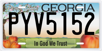 GA license plate PYV5152