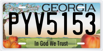 GA license plate PYV5153