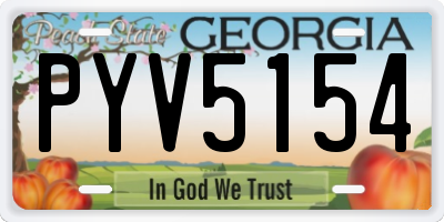 GA license plate PYV5154