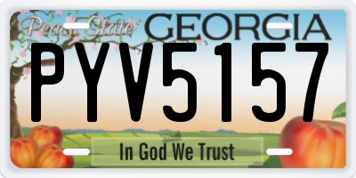 GA license plate PYV5157