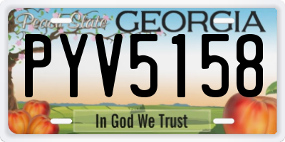 GA license plate PYV5158