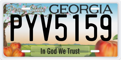 GA license plate PYV5159