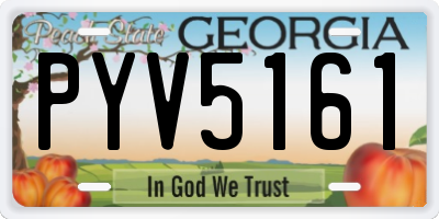 GA license plate PYV5161