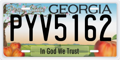 GA license plate PYV5162
