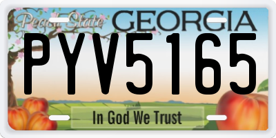 GA license plate PYV5165