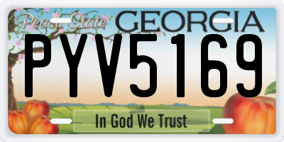 GA license plate PYV5169