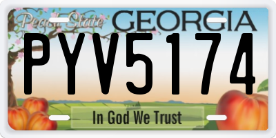 GA license plate PYV5174