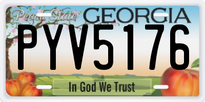 GA license plate PYV5176