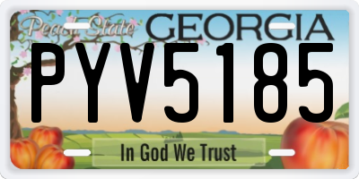 GA license plate PYV5185