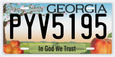 GA license plate PYV5195