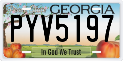 GA license plate PYV5197