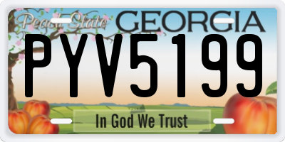 GA license plate PYV5199