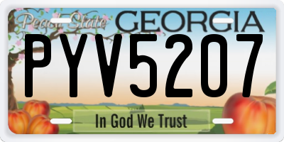GA license plate PYV5207