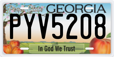 GA license plate PYV5208