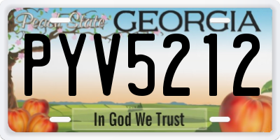 GA license plate PYV5212