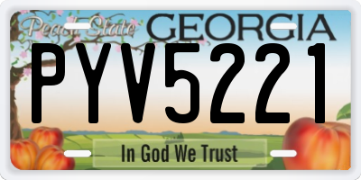 GA license plate PYV5221