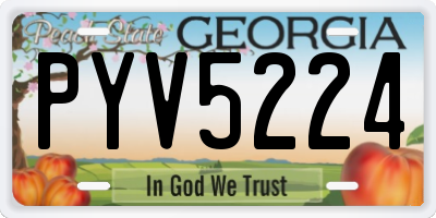 GA license plate PYV5224
