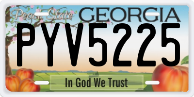 GA license plate PYV5225