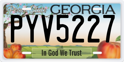 GA license plate PYV5227